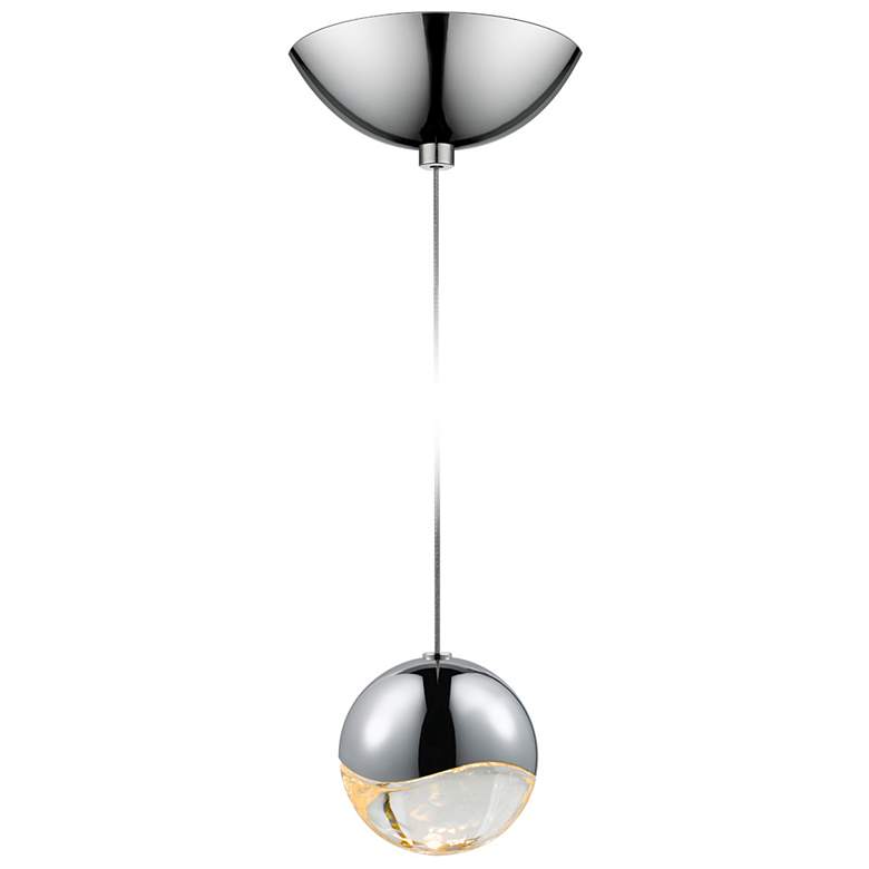 Image 1 Grapes 3.25" Wide Polished Chrome Medium Dome LED Pendant