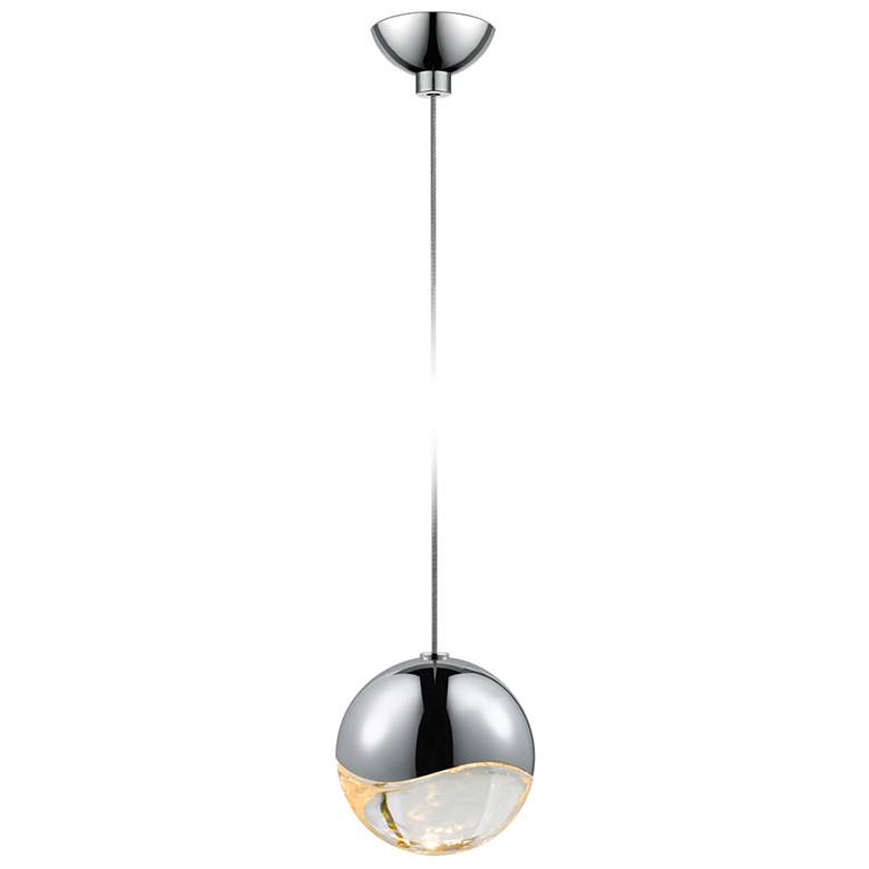 Image 1 Grapes 3.25" Wide Polished Chrome Medium LED Pendant With Micro-Dome C