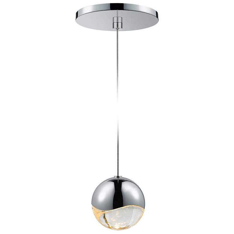 Image 1 Grapes 3.25" Wide Polished Chrome Medium Round LED Pendant