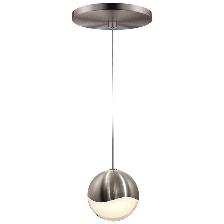 Image 1 Grapes 3.25" Wide Satin Nickel Medium LED Pendant With Round Canopy