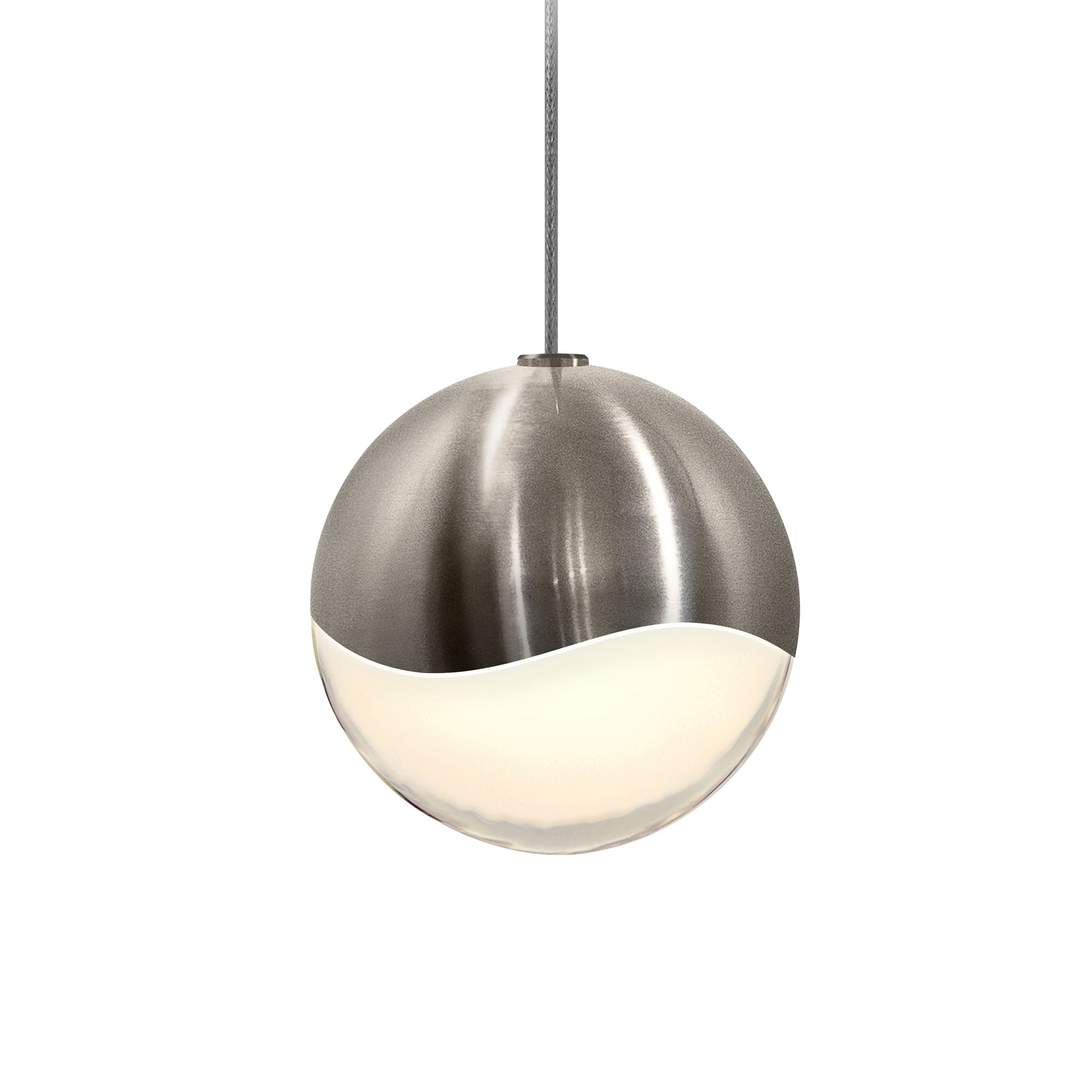 Image 2 Grapes 3.25" Wide Satin Nickel Medium LED Pendant With Round Canopy more views