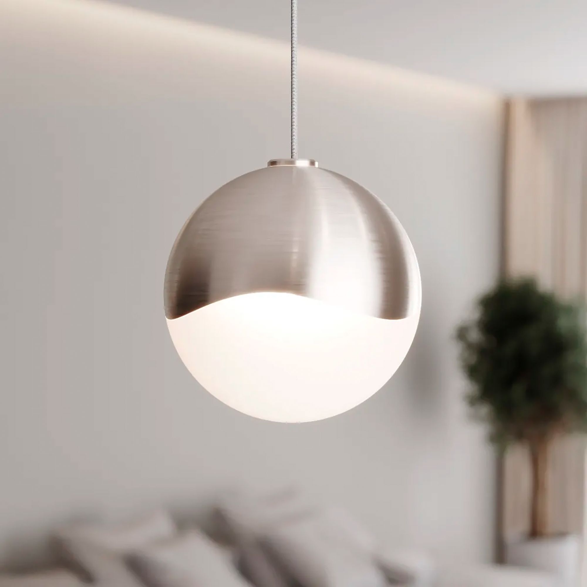 Image 3 Grapes 3.25" Wide Satin Nickel Medium LED Pendant With Round Canopy more views