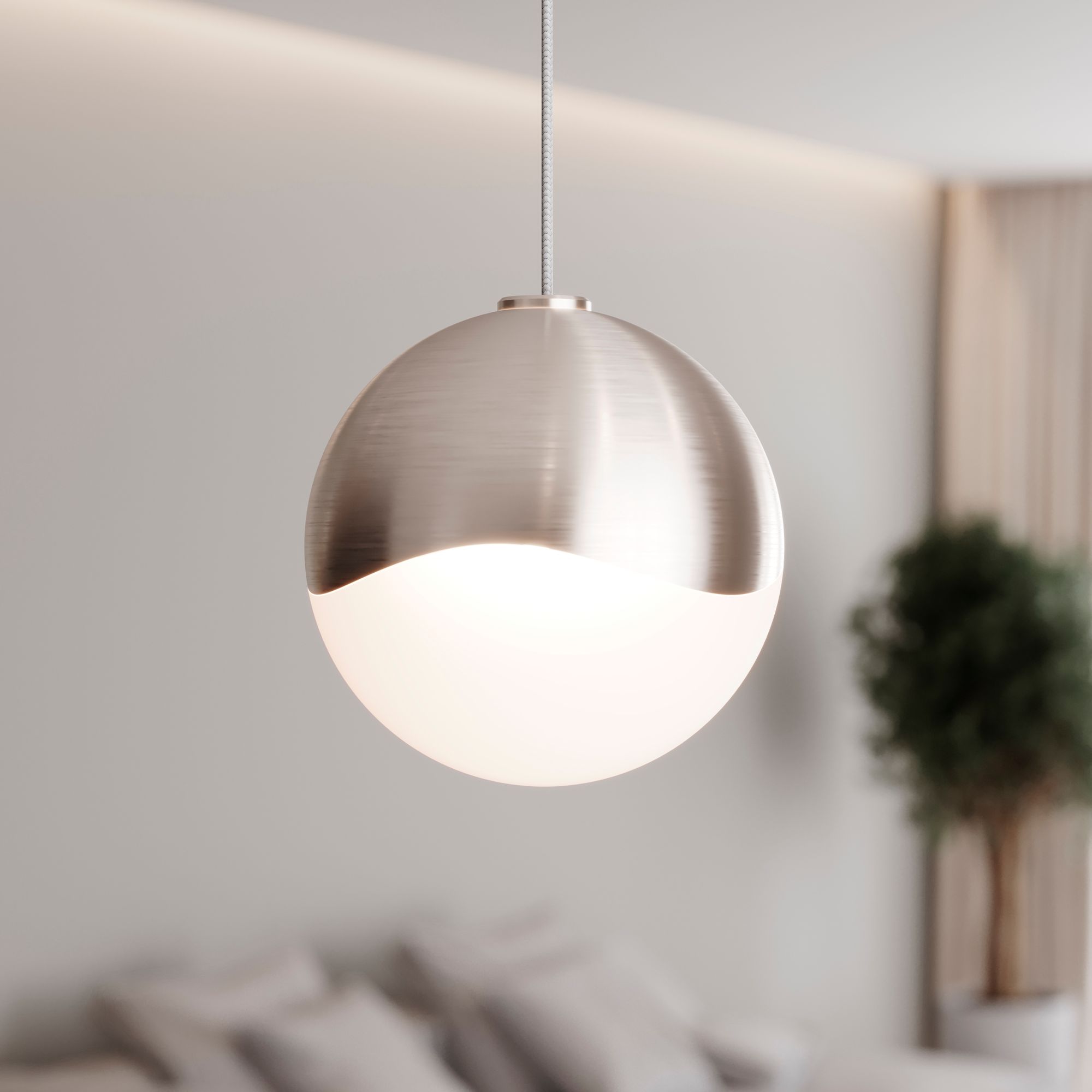 Image 4 Grapes 3.25" Wide Satin Nickel Medium LED Pendant With Round Canopy more views