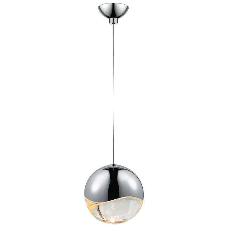 Image 1 Grapes 3.75" Wide Polished Chrome Large LED Pendant With Micro-Dome