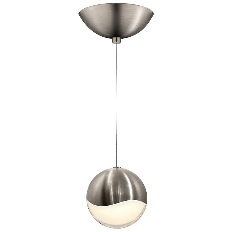 Image 1 Grapes 3.75" Wide Satin Nickel Large Dome LED Pendant