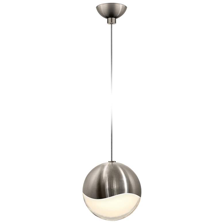 Image 2 Grapes 3.75" Wide Satin Nickel Large LED Pendant With Micro-Dome Canop