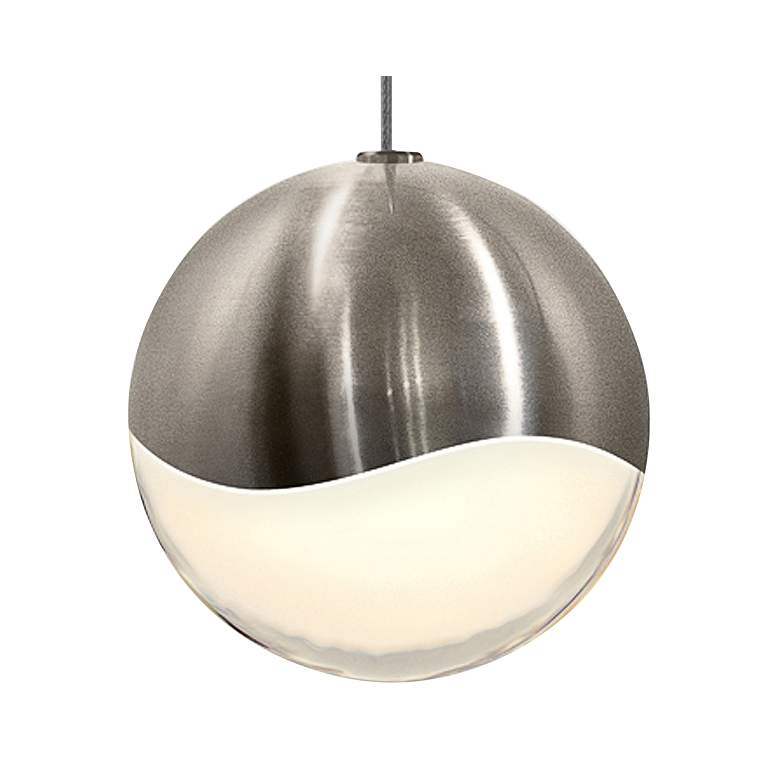 Image 3 Grapes 3.75" Wide Satin Nickel Large LED Pendant With Micro-Dome Canop more views