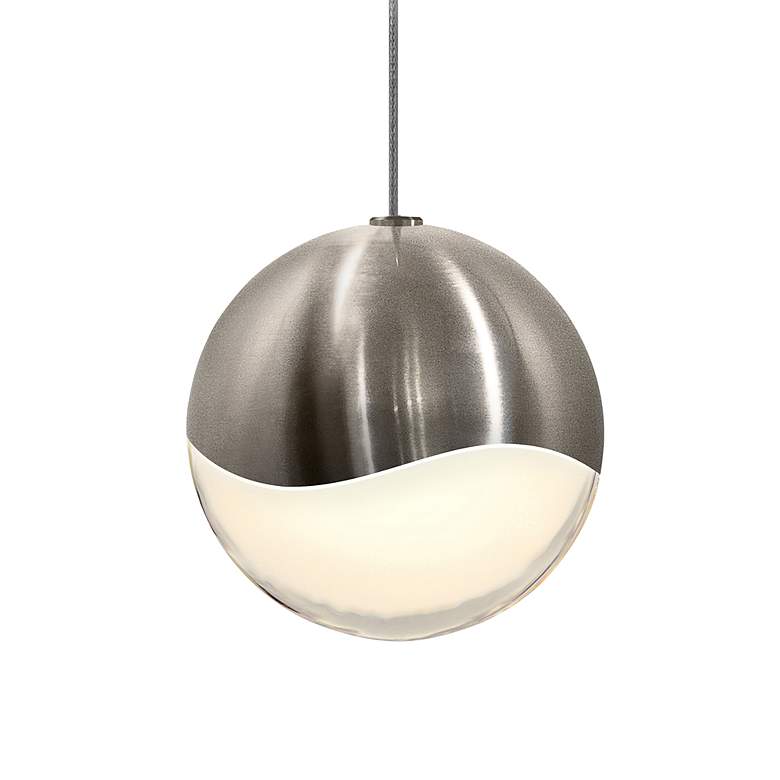 Image 4 Grapes 3.75" Wide Satin Nickel Large LED Pendant With Micro-Dome Canop more views