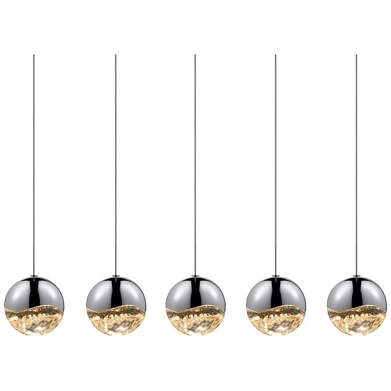 Image 1 Grapes 37 3/4"W Polished Chrome LED Linear Pendant