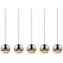 1_Grapes 37 3/4"W Polished Chrome LED Linear Pendant