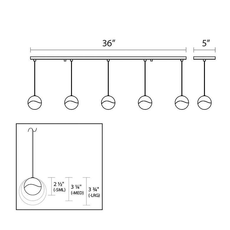 Image 2 Grapes 37 3/4"W Polished Chrome LED Linear Pendant more views