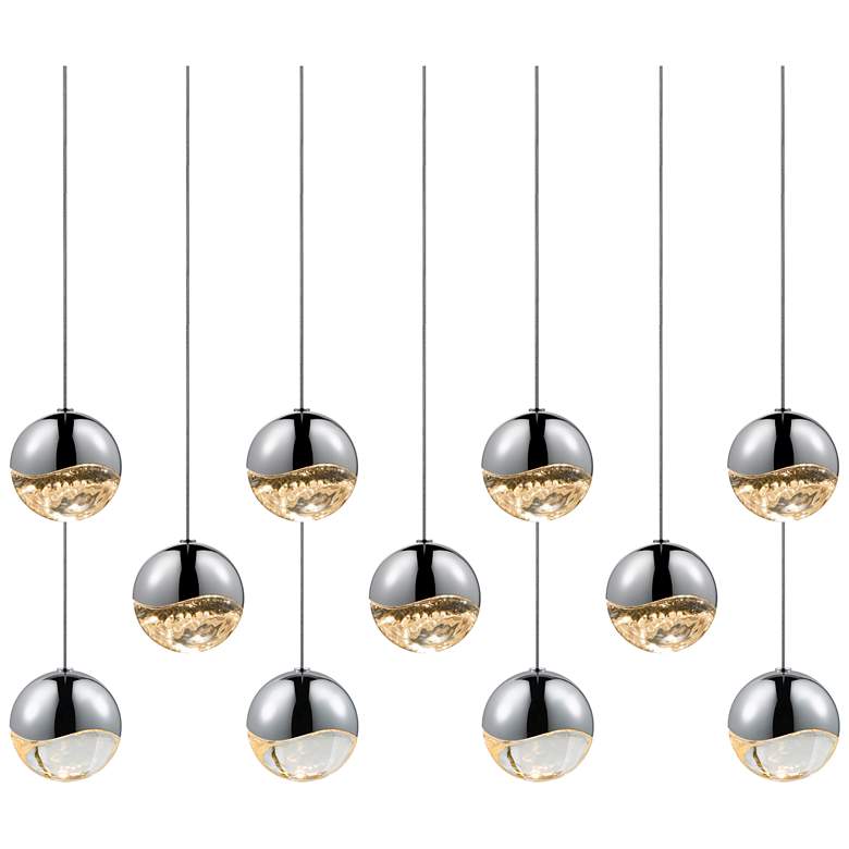 Image 1 Grapes 37" Wide 11.Light Polished Chrome Medium Pendant