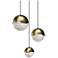 Grapes 8.25" Wide Round 3-Light Brass LED Pendant