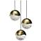 Grapes 8.25" Wide Round 3-Light Brass LED Pendant