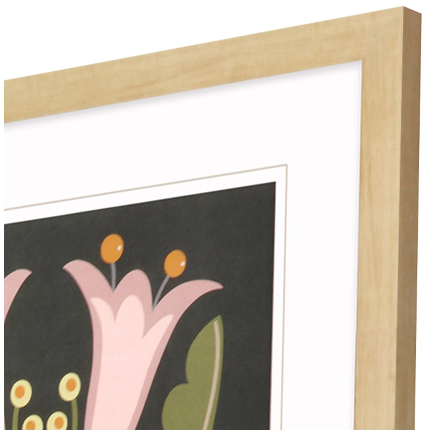 Image 4 Graphic Folk Flower 18"W x 18"H Framed Art Set of 4 more views