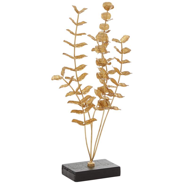 Image 2 Grappa 20 1/2 inch High Metallic Gold Metal Botanical Sculpture