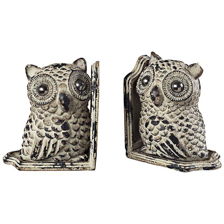 Image 1 Grappa Gray Owl Bookends Set