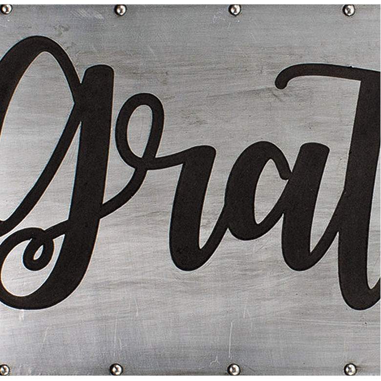 Grateful 36&quot; Wide Black and Gray Metal Wall Art more views