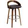 Gratto 29 1/4" Chocolate Brown Faux Leather Modern Swivel Bar Stool