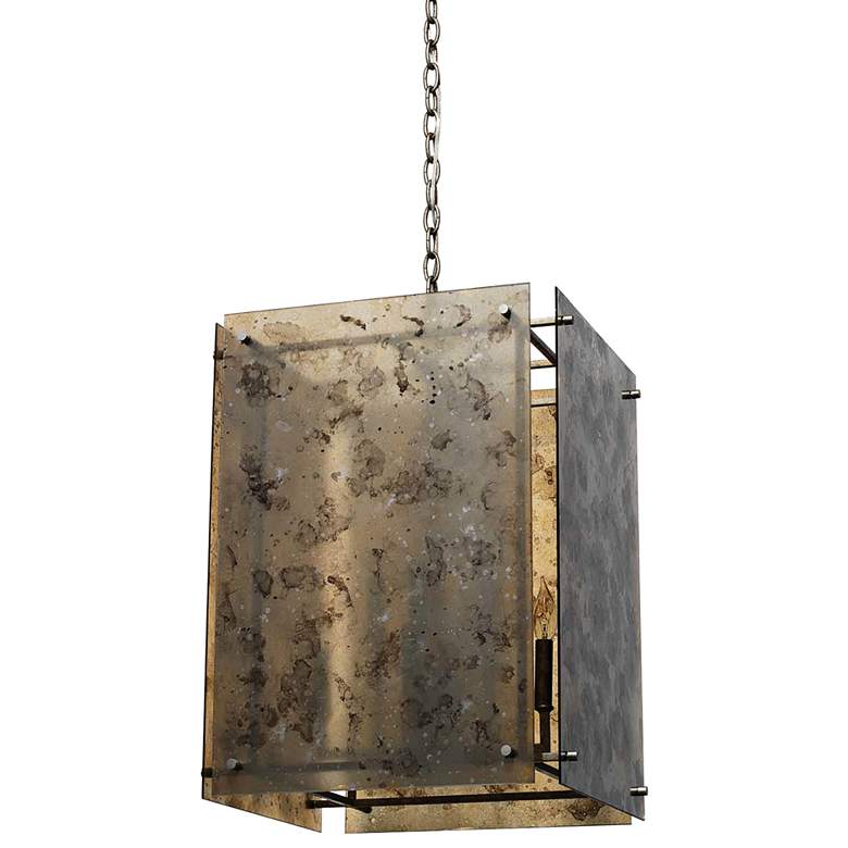 Image 1 Gravity 18" Wide Champagne Leaf 8-Light Lantern Pendant
