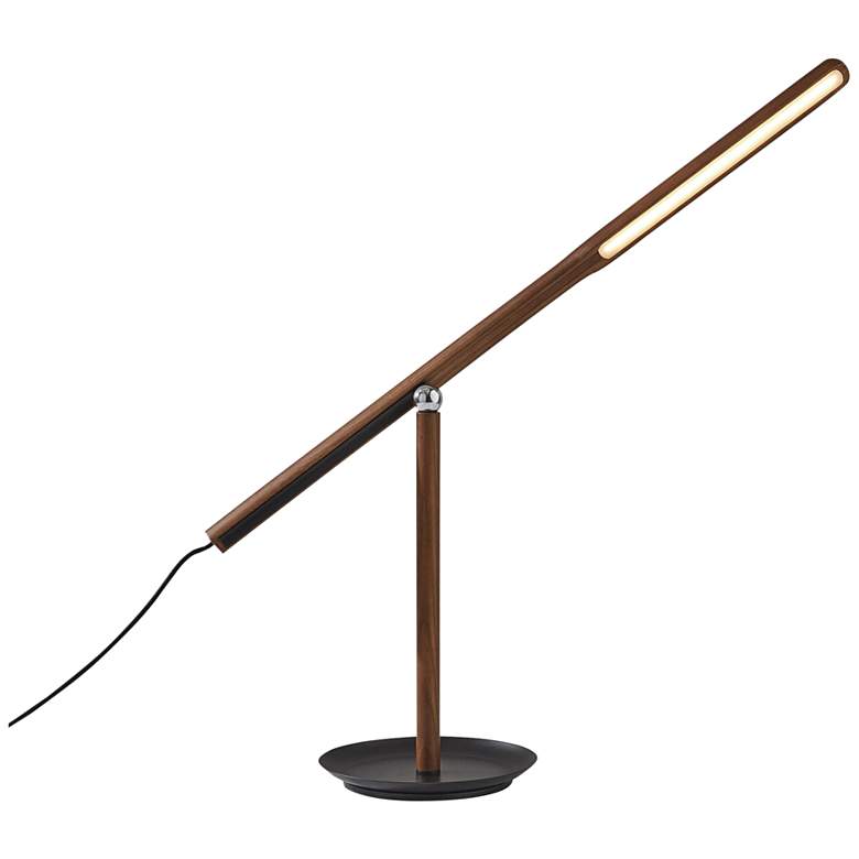 Image 2 Gravity Walnut Ash Wood and Metal Adjustable LED Desk Lamp