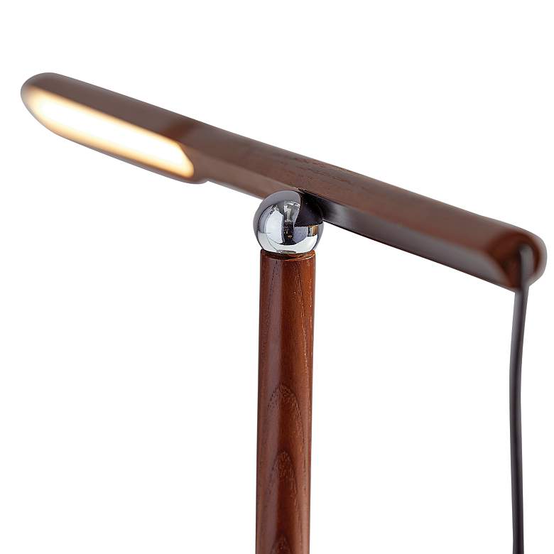 Image 5 Gravity Walnut Ash Wood and Metal Adjustable LED Desk Lamp more views