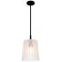 Gray 1-Light Matte Black Mini Pendant