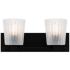Gray 2-Light Matte Black Bath Light