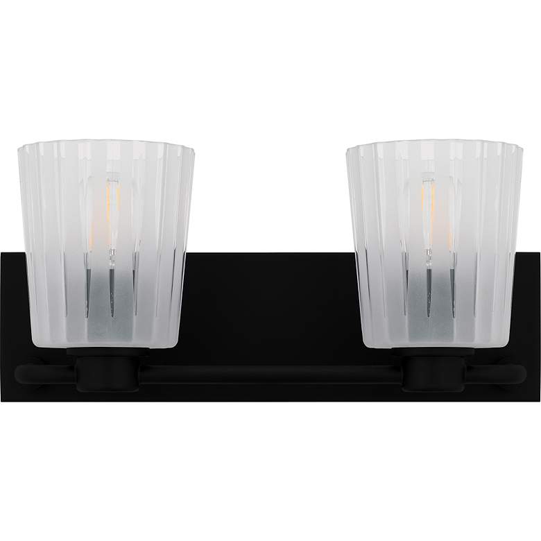 Image 2 Gray 2-Light Matte Black Bath Light more views