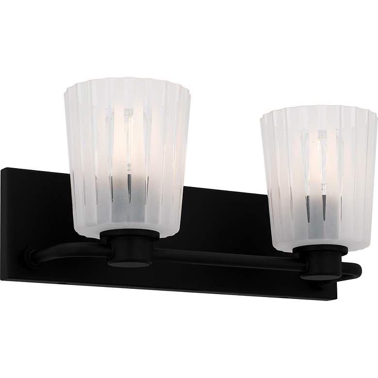 Image 3 Gray 2-Light Matte Black Bath Light more views