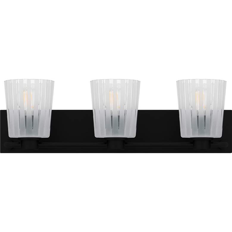 Image 2 Gray 3-Light Matte Black Bath Light more views
