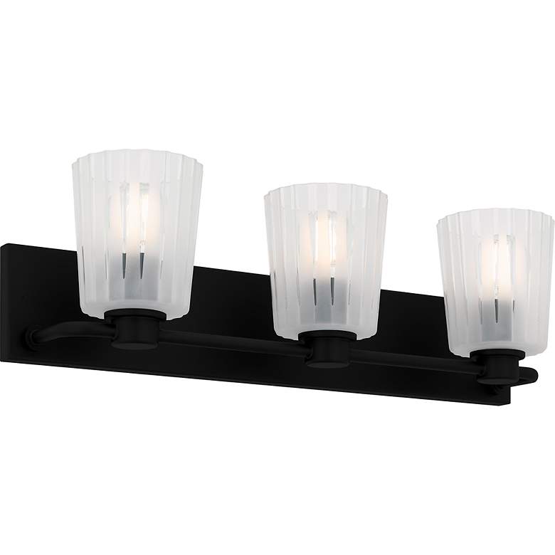 Image 3 Gray 3-Light Matte Black Bath Light more views