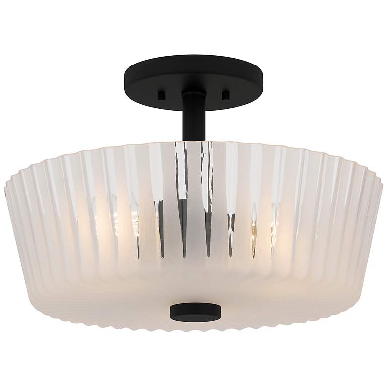 Image 1 Gray 3-Light Matte Black Semi-Flush Mount