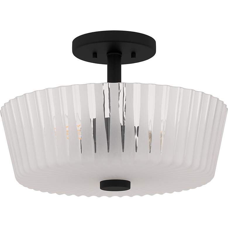 Image 2 Gray 3-Light Matte Black Semi-Flush Mount more views