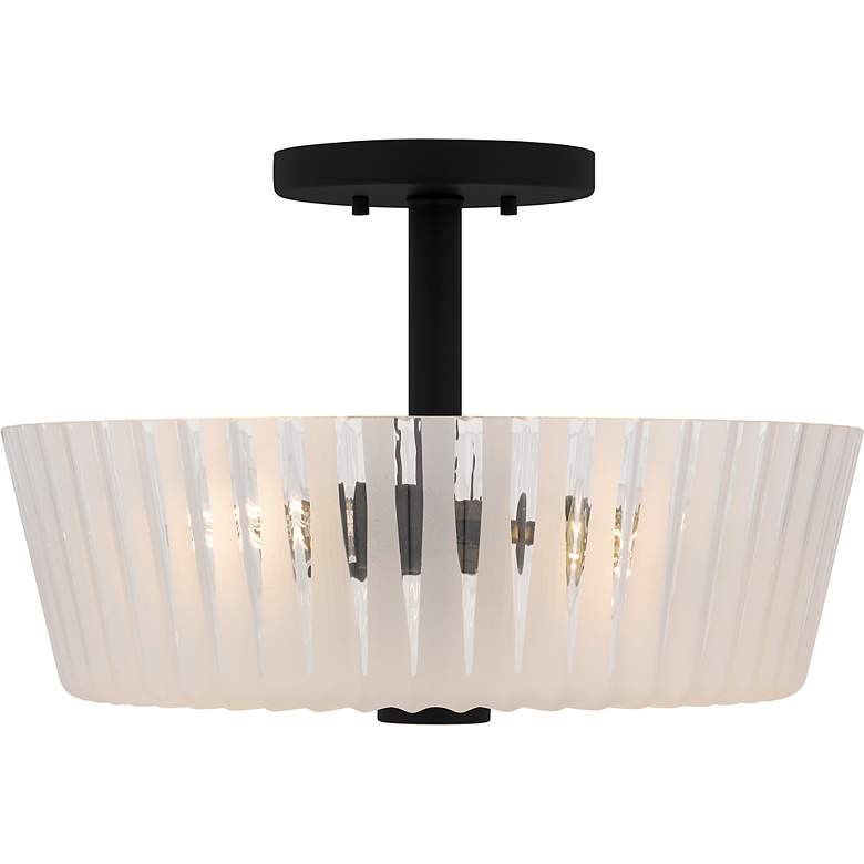 Image 3 Gray 3-Light Matte Black Semi-Flush Mount more views