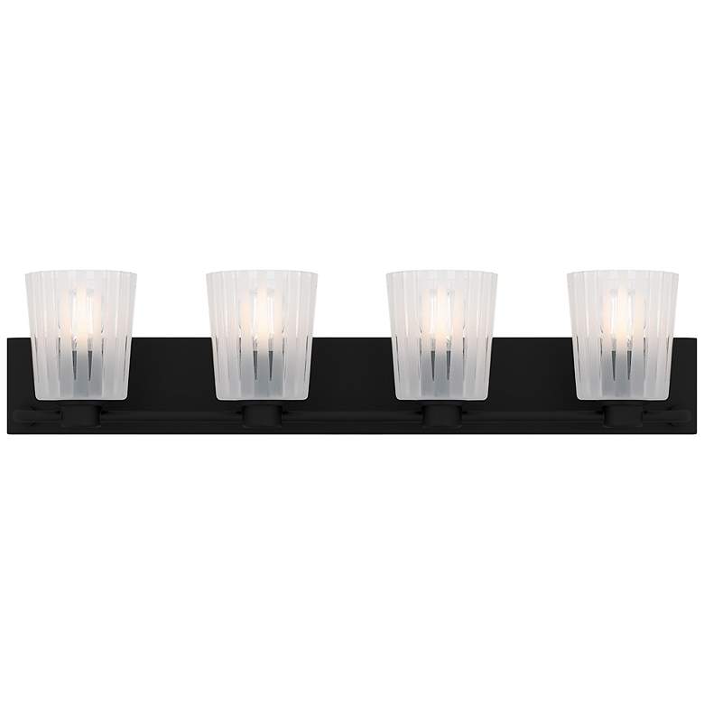 Image 1 Gray 4-Light Matte Black Bath Light