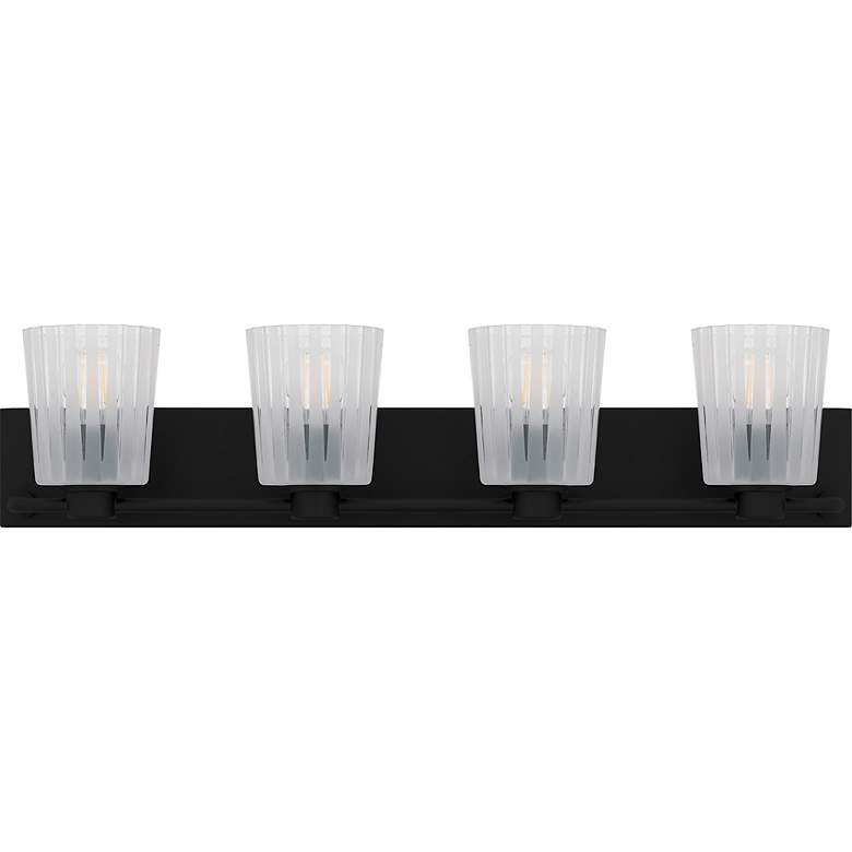 Image 2 Gray 4-Light Matte Black Bath Light more views