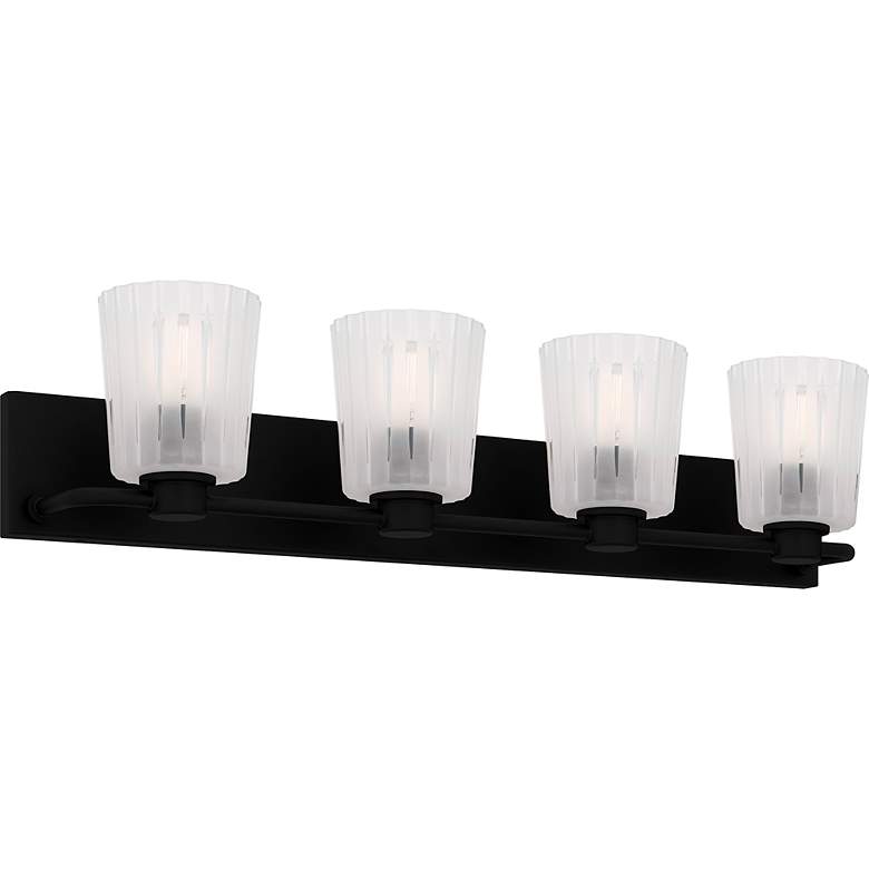 Image 3 Gray 4-Light Matte Black Bath Light more views