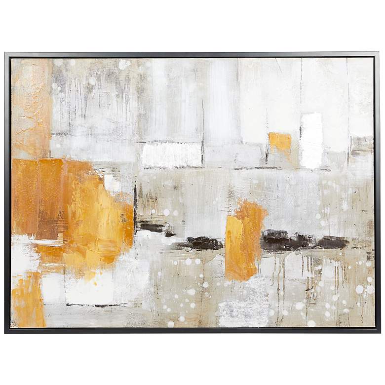 Image 2 Gray Abstract 48" Wide Rectangular Framed Canvas Wall Art