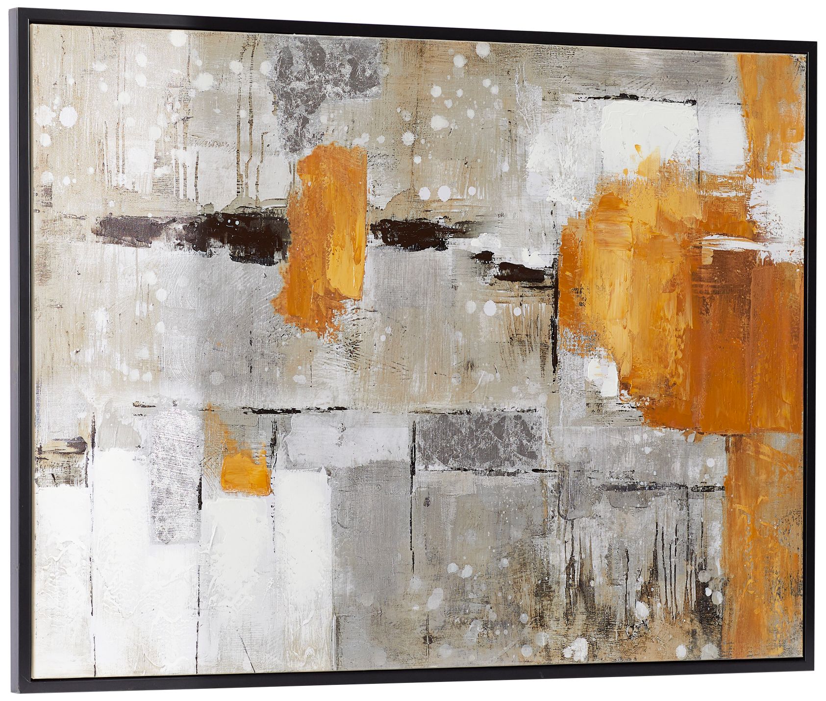 Image 5 Gray Abstract 48" Wide Rectangular Framed Canvas Wall Art more views