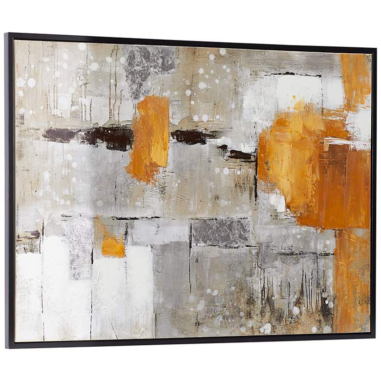Image 5 Gray Abstract 48 inch Wide Rectangular Framed Canvas Wall Art more views