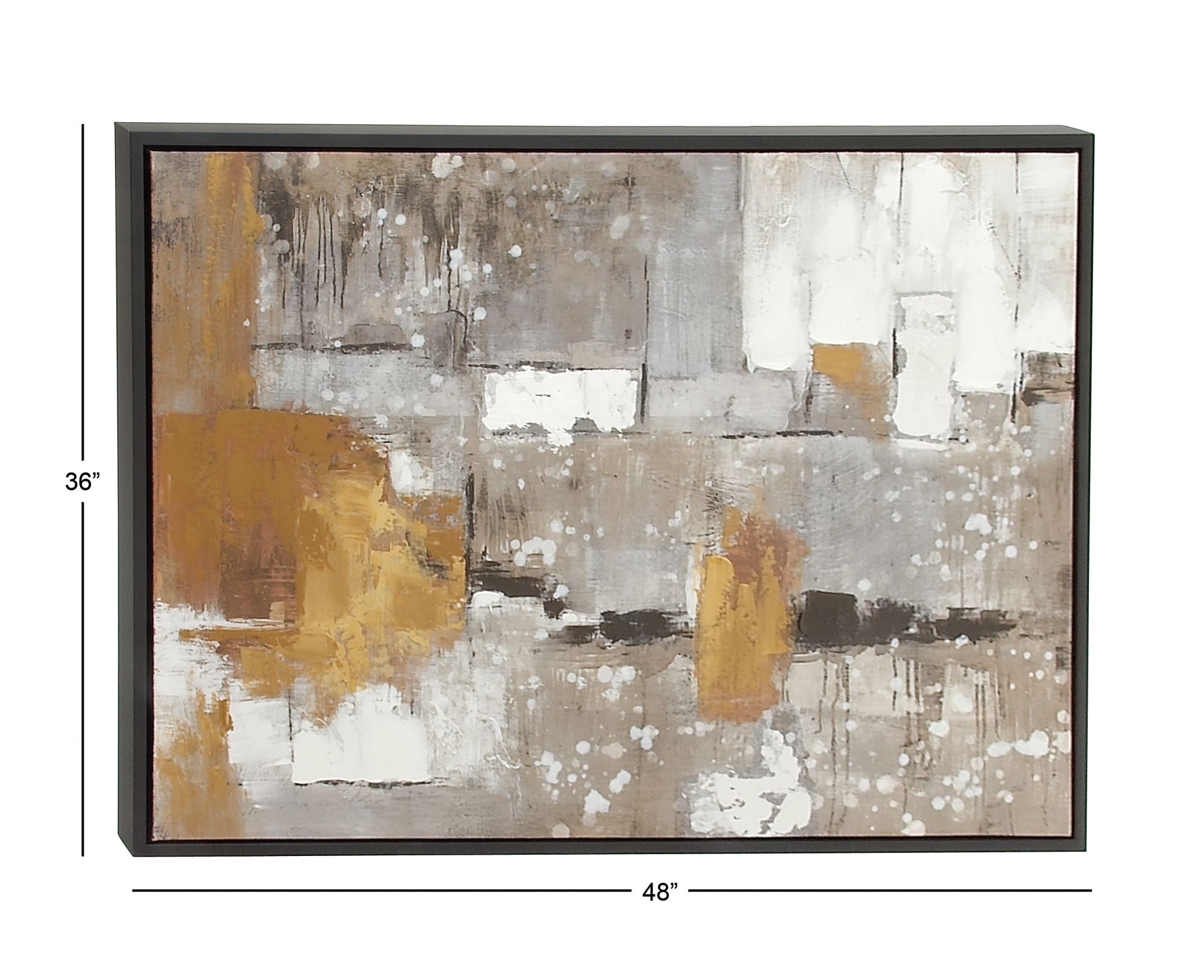 Image 7 Gray Abstract 48" Wide Rectangular Framed Canvas Wall Art more views