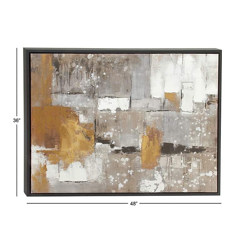 Image 7 Gray Abstract 48 inch Wide Rectangular Framed Canvas Wall Art more views