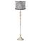 Gray Acanthus Shade Vintage Chic Antique White Floor Lamp