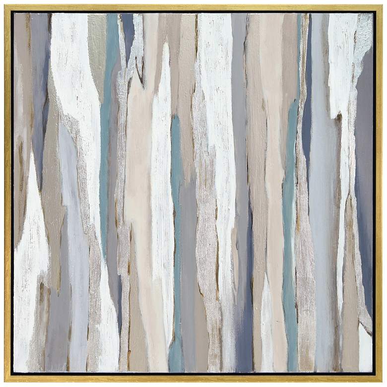 Image 3 Gray Aisle 36" Square Metallic Framed Canvas Wall Art