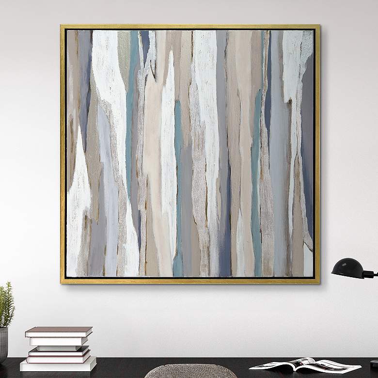 Image 2 Gray Aisle 36" Square Metallic Framed Canvas Wall Art