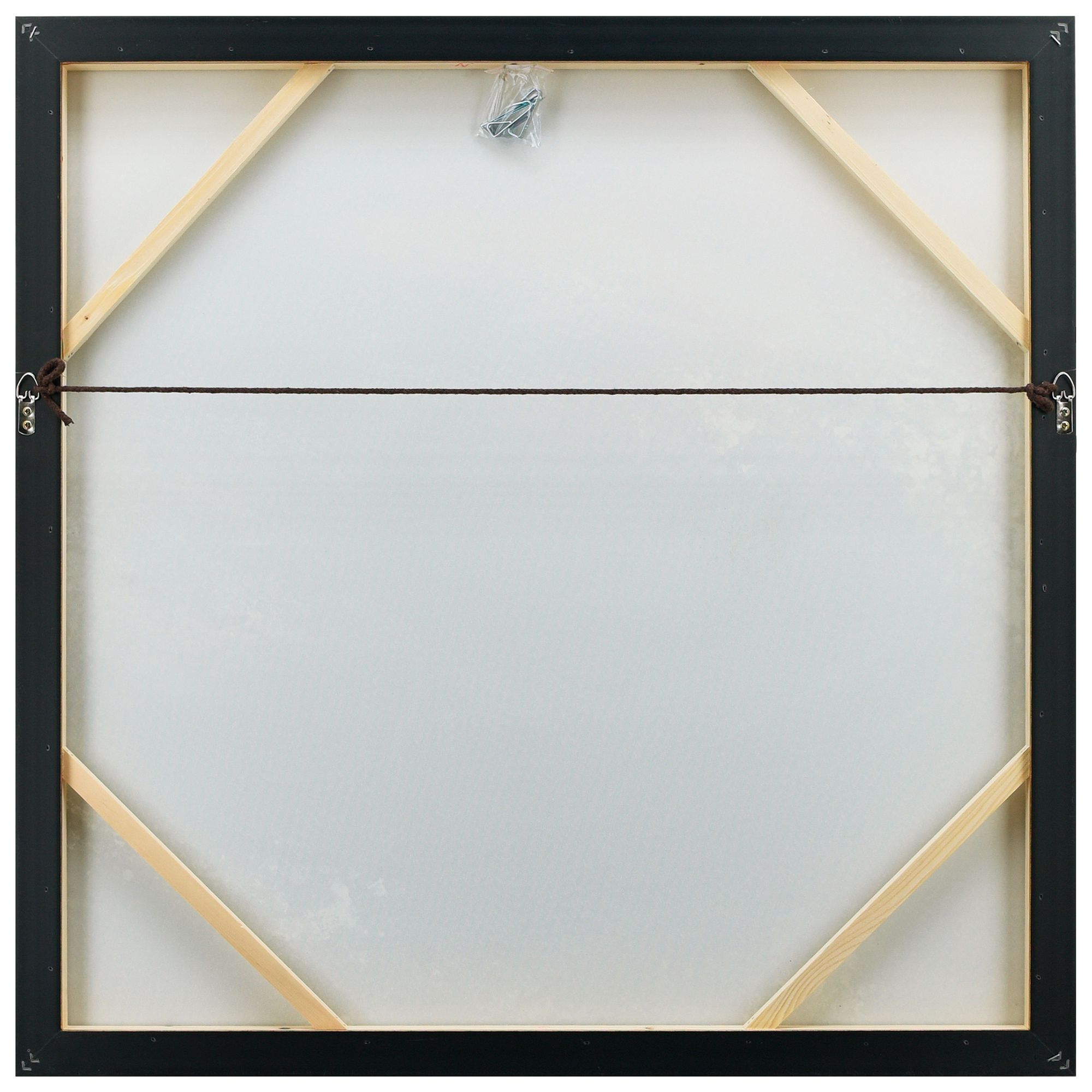Gray Aisle 36" Square Metallic Framed Canvas Wall Art in scene
