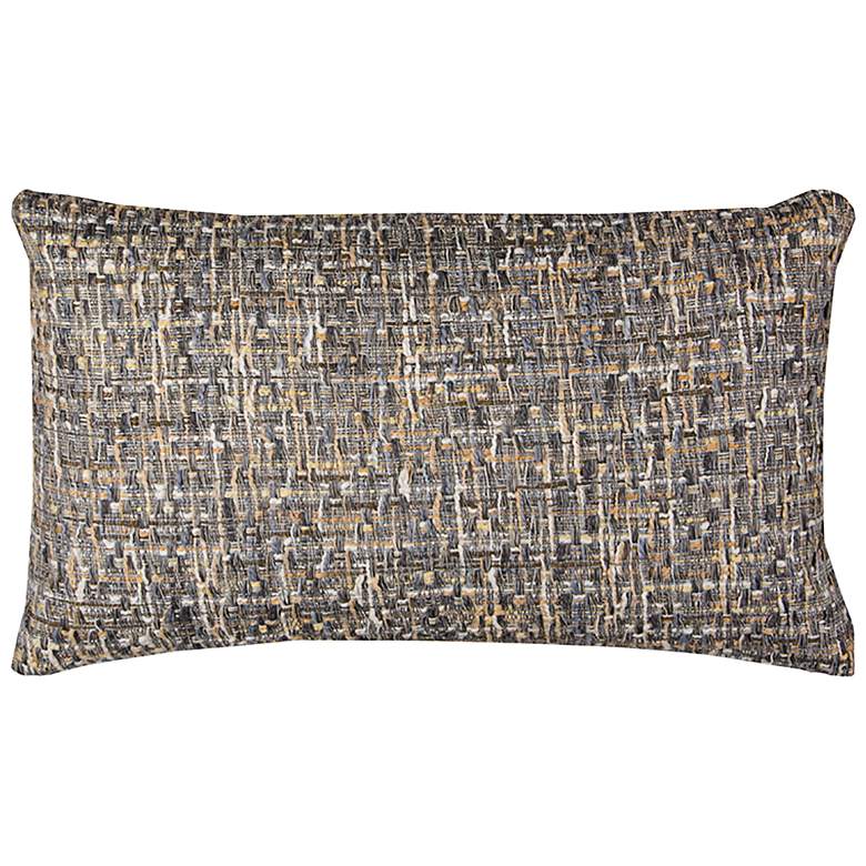 Image 1 Gray All Over Threaded 26"x14" Decorative Filled Pillow