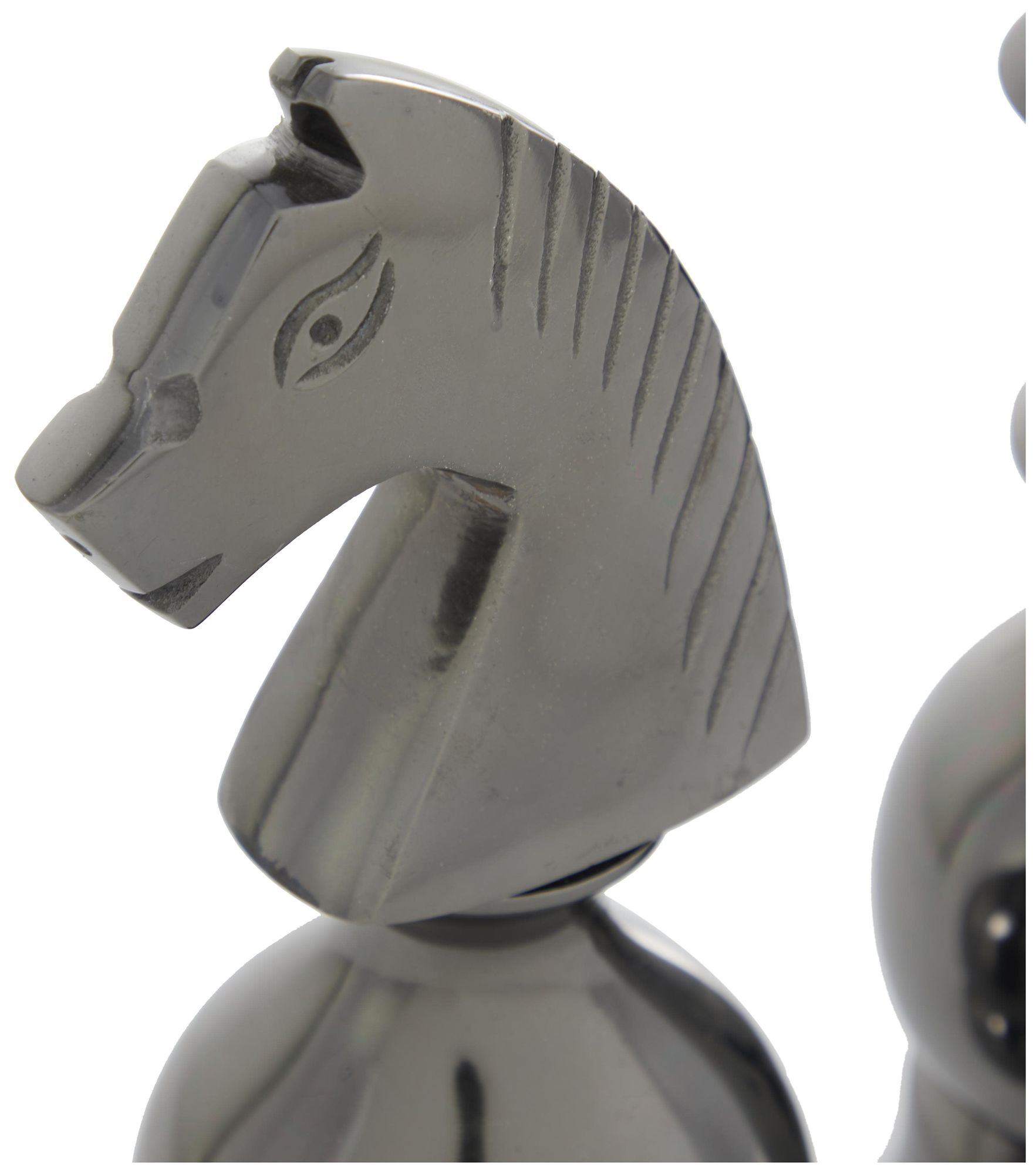 Image 4 Gray Aluminum Metal Traditional Sculpture, S/3 9", 9", 8"H more views