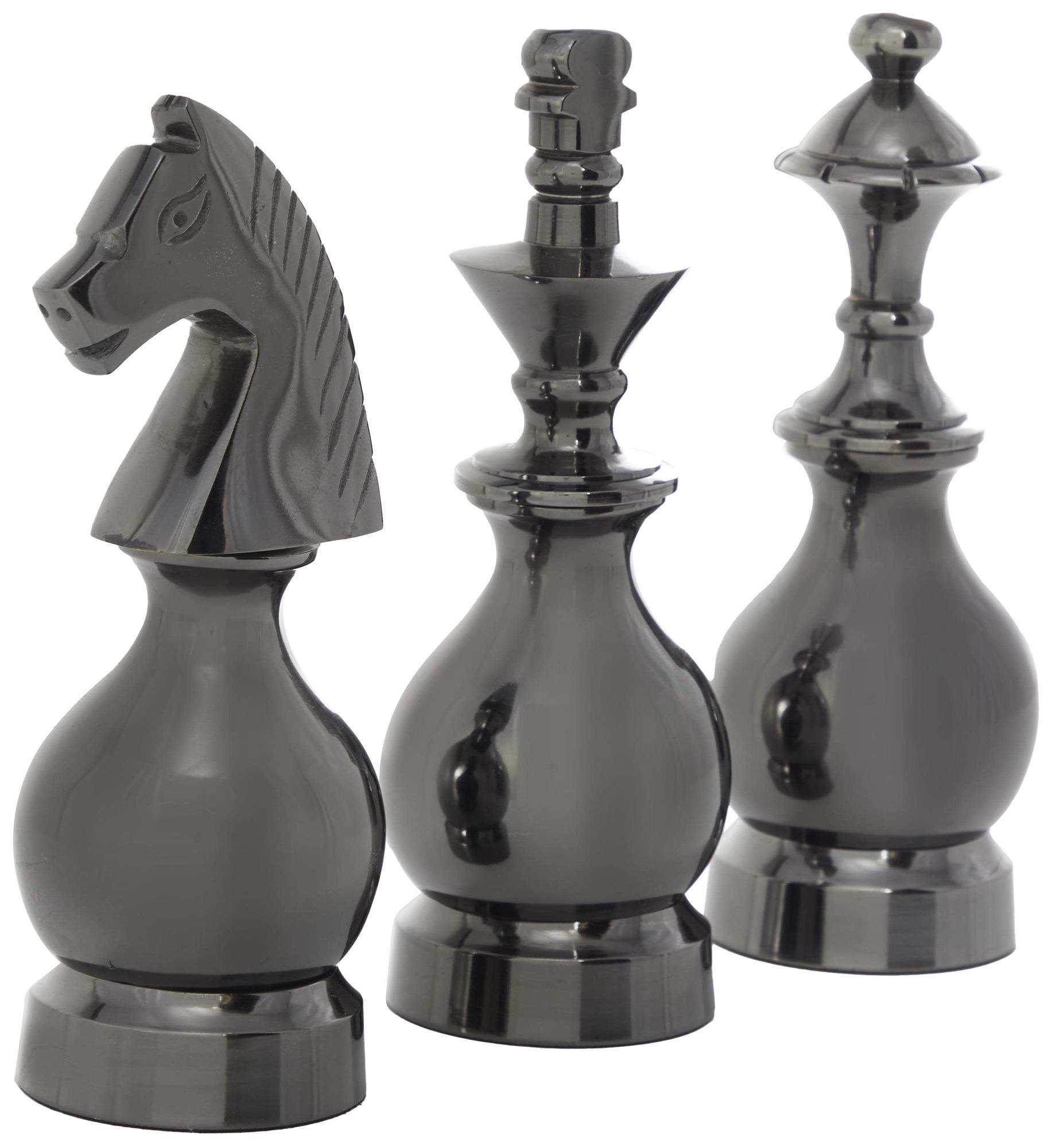 Image 6 Gray Aluminum Metal Traditional Sculpture, S/3 9", 9", 8"H more views